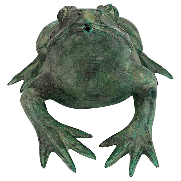 Medium Bull Frog Cast Bronze Garden Statue